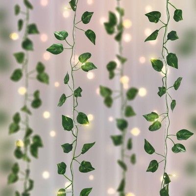 Vine Curtain, Led Curtain Lights, Led Curtain, Curtain String Lights, Buy Curtains, Faux Leaf, White Light Bulbs, Curtain Lights, Big Lots