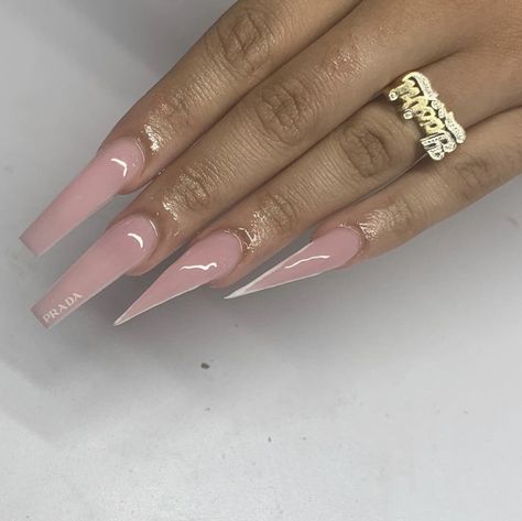 Stiletto And Square Nails Together, Square And Stiletto Nails Together, Prada Nails, Summer Time Nails, Time Nails, Purple Ombre Nails, Graduation Nails, Colored Acrylic, Colored Acrylic Nails