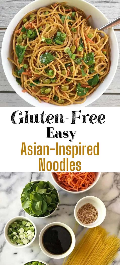 Gluten Free Sesame Noodles, Gluten Free And Soy Free Recipes, Gf Dinners Easy, Gluten Free Noodle Dishes, Easy Gluten Free Dinner For One, Quick And Easy Gf Dinner Recipes, Easy Cheap Gluten Free Dinners, Gluten Free Dinner Ideas Healthy, Gluten Free Noodle Recipes