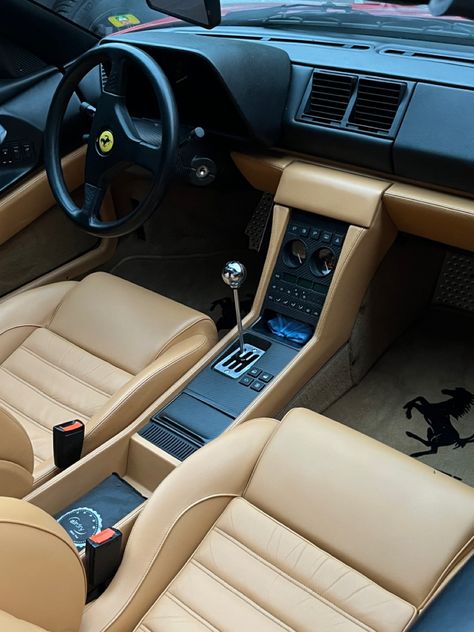 Dreamworld Aesthetic, Ferrari Interior, 70s Apartment, Ferrari 348, Ferrari Testarossa, Red Heads, Ferrari Car, Scuderia Ferrari, Shoe Inspo