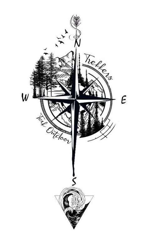 Compass And Sunset Tattoo, Realistic Compass Tattoo Design, Compass Tattoos For Men, Vintage Compass Tattoo, Compas Tattoo, Viking Compass Tattoo, Compass Tattoo Men, Compass Rose Tattoo, Tattoo Catalog