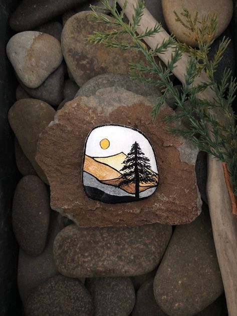 River Rock Painting, Boho Rocks, Fall Rocks, Rock Sayings, Nature Inspired Home, Fall Rock, Boho Rock, Diy Rock Art, Rock Decor