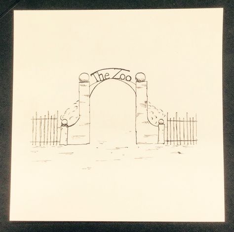 Zoo gates illustration Zoo Drawing, Zoo Book, Zoo Art, Zoo Party, The Zoo, Art Club, Line Art Drawings, I School, Aesthetic Backgrounds