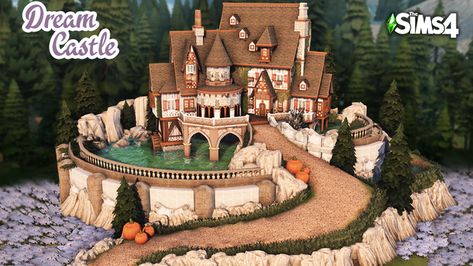 Tray Files: Pumpkin Castle | Patreon Sims 4 Castle, Sims 4 Vampire, Vampire House, Vampire Castle, Witch House, Sims 4 Build, Luxury Homes Dream Houses, Forest House, Sims House