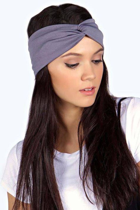 boohoo Olivia Jersey Twist Knot Turban Headband Chain Hairstyles, Hippie Headband Hairstyles, Floral Hair Crown, How To Wear Headbands, Knot Turban Headband, Chain Headband, Bohemian Headband, Hippie Headbands, Braided Hairdo