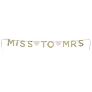 Miss To Mrs Banner | Hobby Lobby | 1582352 Miss To Mrs Banner, Paper Letters, Banner Online, Miss To Mrs, Gold Foil Paper, Bridal Shower Decor, Wall Table, Foil Paper, Paper Heart