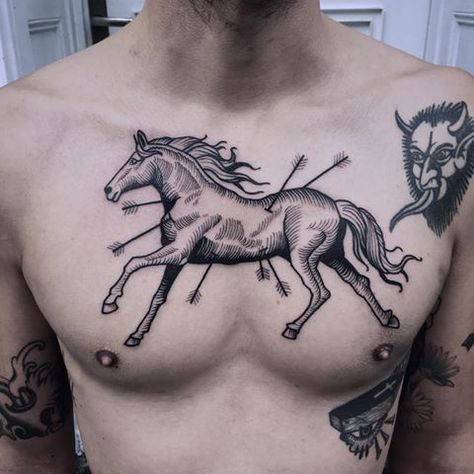 Year Tattoos, Horse Tattoo Design, Torso Tattoos, Key Tattoo, Epic Tattoo, Sick Tattoo, Traditional Tattoo Sleeve, Horse Tattoo, Small Tattoos For Guys