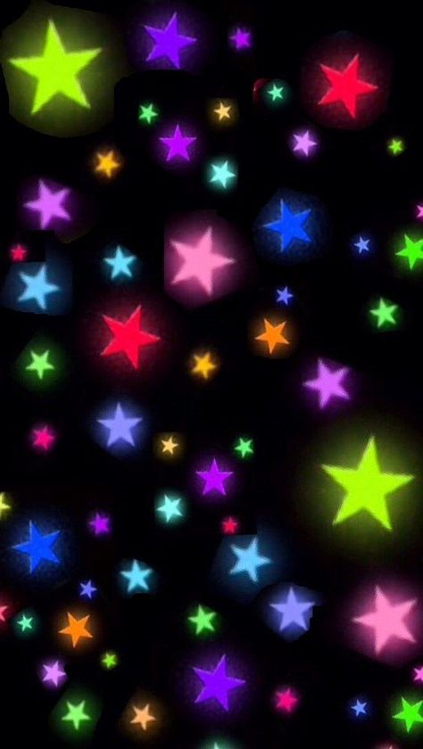 Colourful Stars Wallpaper, Star Wallpapers, Neon Stars, Stars Aesthetic, Colors Wallpaper, Scene Wallpaper, Motif Art Deco, Star Background, 1% Wallpaper