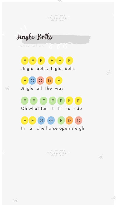 Jingle Bells Lyrics | NameChef Hand Bell Songs, Xylophone Notes, Jingle Bells Piano, Jingle Bells Lyrics, Christmas Music Lesson, Music Preschool, Piano Music For Kids, Kids Xylophone, Christmas Concert Ideas