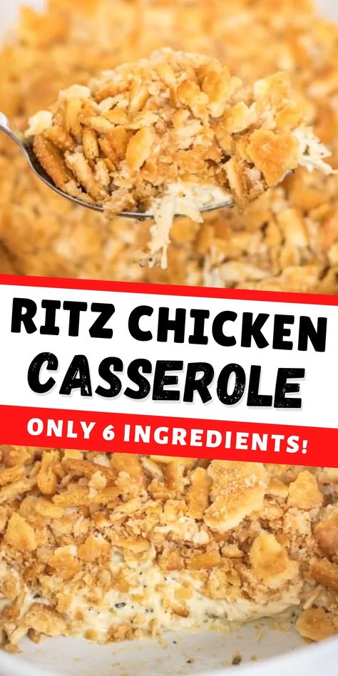 Chicken On The Ritz Recipe, Ritz Cracker Topping Recipe, Chicken With Ritz Crackers Casserole, Ritz Cracker Chicken Casserole Recipes, Chicken And Ritz Cracker Recipe, Chicken Tender Casserole Easy Recipes, Easy Ritz Cracker Chicken Casserole, Hotdishes Recipes, Chicken With Ritz Crackers Baked