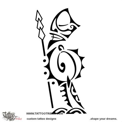 Polynesian Tattoo Design, Female Warrior Tattoo, Tiki Tattoo, Protection Tattoo, Tiki Faces, Libra Tattoo, Knife Tattoo, Polynesian Tattoo Designs, New Tattoo Designs