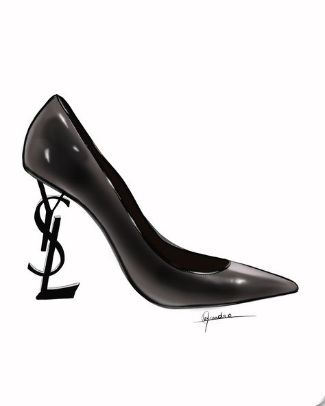 YSL black heels fashion illustration Ysl Heels Drawing, Ysl Black Heels, Ysl Heels, Heels Fashion, Pencil Drawing, Black Heels, Fashion Illustration, Kitten Heels, Ios