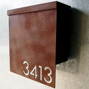 Rusted Steel, Steel Mailbox, Modern Mailbox, Custom House Numbers, Modernist House, Exterior Signage, Turkish Tiles, Box Designs, Casa Exterior