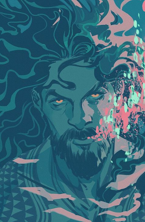 Aqua Man Wallpapers, Aquaman Aesthetic, Aqua Man Drawing, Aquaman Mera Wallpaper, Aquaman Comic Art, Gold Fish Painting, Aquaman Mera, Ocean Art Projects, Aqua Man