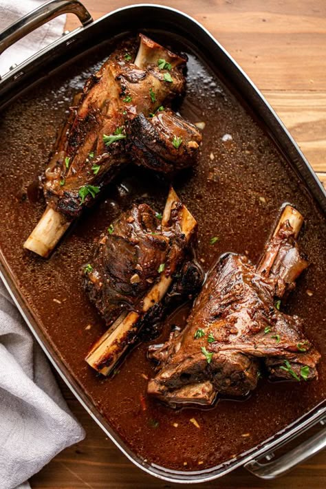 All you need to perfectly braise venison shanks is my proven flavored braising liquid and low and slow roasting. Many people discount the shank, but, if cooked well, it can be incredibly flavorful! Cooking a tender venison shank is easy and I walk you through it step by step to make sure your dish is perfect every time. #venison #venisonrecipes #deermeat #wildgame #wildgamecooking #braising #braisingtips #cookingtips #cookingmeat Venison Shank Recipe, Venison Shank, Braised Venison, Braising Liquid, Slow Cooker Venison, Bison Recipes, Wild Recipes, Elk Recipes, Venison Roast