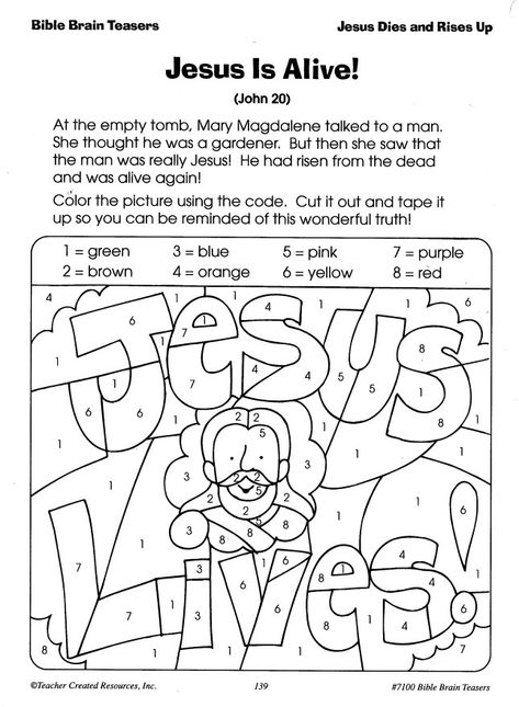 Easter Sunday School, Bible Activities For Kids, Jesus Is Alive, Bible School Crafts, Bible Coloring Pages, Sunday School Activities, Easter Religious, Easter Coloring Pages, Easter Colouring