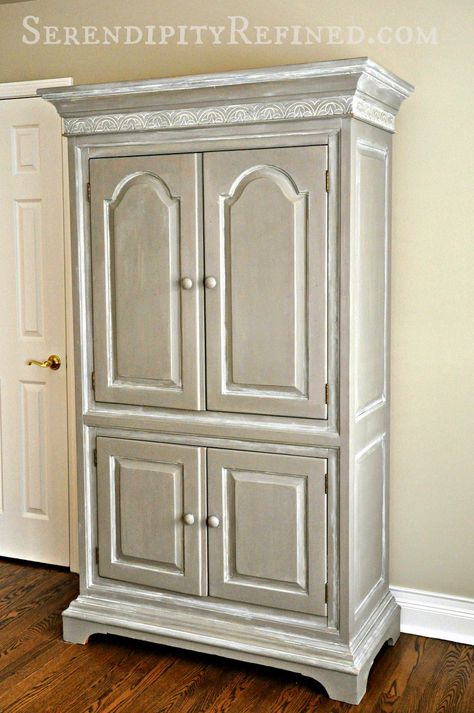 Painted Amoire Ideas, Linen Armoire, French Chairs Upholstery, French Linens, Armoire Makeover, Armoire Cabinet, Painted Armoire, Vintage Painted Furniture, Custom Kitchens Design