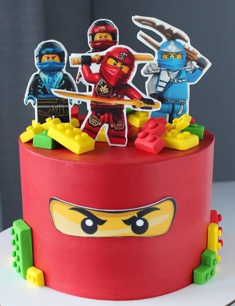 Ninja Go Birthday Cake, Lego Ninjago Cake Ideas, Birthday Cake Ninjago, Ninja Go Party Ideas, Ninjago Cake Easy, Ninja Cake Ideas, Ninjago Birthday Party Cake, Ninjago Cake Ideas, Ninja Go Cake