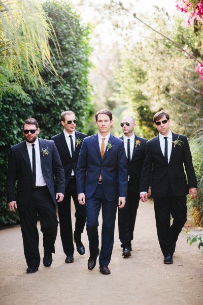 sharply dressed men in black (and blue) | Photography by docuvitae.com |  Event Planning + Design by bashplease.com |  Floral Design by brownpaperdesign.com | Read more - http://www.stylemepretty.com/2013/06/24/palm-springs-wedding-from-docuvitae-bash-please/ Wedding Entrance Ideas, Groomsmen Wedding Photos, Groomsmen Poses, Men In Suits, Wedding Fotos, Groomsmen Photos, Entrance Ideas, Groom And Groomsmen Attire, Wedding Entrance