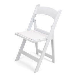 48'' Plastic Folding Table Wholesale | EventStable.com White Folding Chairs Wedding, Folding Chairs Wedding, Resin Chair, Chairs Wedding, Folding Chairs, Folding Chair, Indoor Outdoor, Weddings, White