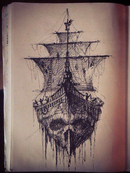 Pirate Ship Tattoo, Pirate Tattoo, Nautical Tattoo, Geniale Tattoos, Ship Tattoo, Ship Drawing, Celtic Tattoos, Tattoo Life, A Ship