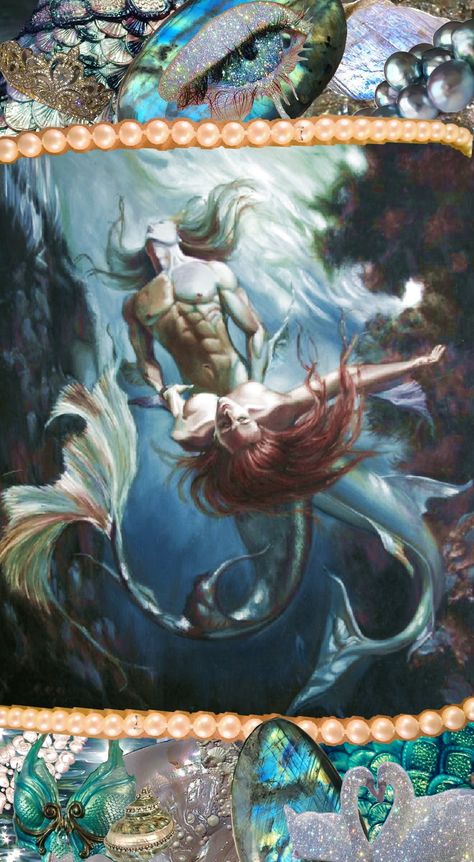 Mermaid Love #mermaids #borisvallejo #merman #romance #labradorite Mermaid Romance, Boris Vallejo, Your Aesthetic, Connect With People, Creative Energy, Labradorite, Mermaid, Romance, Energy