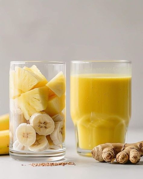 Pineapple Drink, Pineapple Drinks, Pineapple Slices, Healthy Juice Recipes, Flaxseed, Juice Cleanse, Health Drink, Detox Juice, Healthy Juices