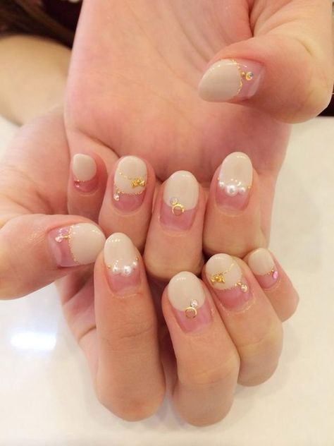 #nail design #peal #gold Nail Designs, Nails, Beauty, Design