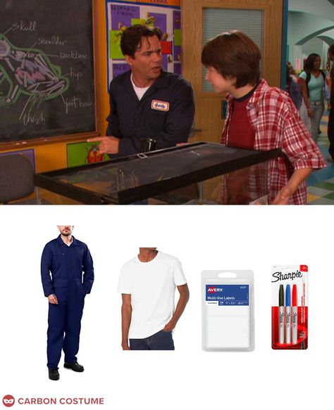 Gordy (Daran Norris) is a character in Ned's Declassified School Survival Guide, a live-action Nickelodeon show from the mid 2000s. He is the janitor at James K. Polk middle school. While he rarely does his job, the students love Gordy. He often assists Ned, Cookie, and Moze in their survival guide shenanigans. His arch nemesis is the weasel. Whenever there's a big mess, he'll say, "I'll let the night guy get that." Use the red sharpie to draw the border of the name tag and the blue to write his Ned's Declassified School Survival Guide, Night Guy, Daran Norris, James K Polk, Arch Nemesis, Brain Parts, Guys Night, Nickelodeon Shows, School Survival