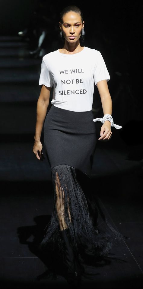 Prabal Gurung's Feminist Fall 2017 Runway Show- Essence. Feminist | Feminist Fashion| Feminist Entertainment | #Feminism #Fashion  #feminist #FeministFashion Power Moodboard, Protest Fashion, Feminism Clothes, Random Graphics, Feminist Fashion, Feminist Af, Feminist Tees, Feminist Clothes, Feminist Shirt