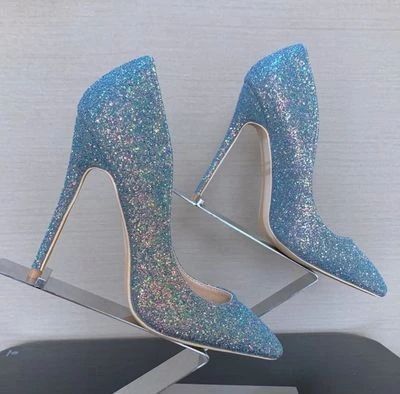 Sparkly High Heels Prom, Prom Shoes Sparkly, Shoes With Heels, Sparkly High Heels, Heels Short, High Heels For Prom, Fancy Heels, Blue High Heels, Heels Summer