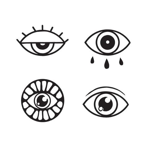 conjunto de colección de vectores de iconos de ojos. Ilustración de ojo simple para pictograma o diseño de elemento. estilo de contorno moderno de ojos sobre fondo blanco. Png Aesthetic, Art Attack, Sketch Notes, Mario Characters, Clip Art, Art