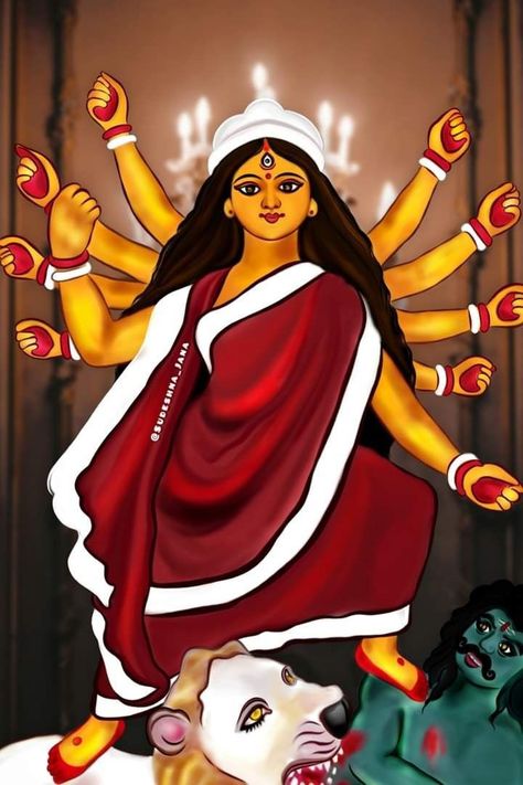 ###Sharmili Baruah Durga Maa Paintings, Buddhist Art Drawing, Ganesh Art Paintings, Bengali Art, Tips For Happy Life, Drawing Competition, Durga Painting, Boho Art Drawings, Durga Images