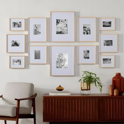 Picture Frames: Tabletop & Wall Frames | West Elm Wall Layout, Modern Picture Frames, Gallery Wall Layout, Modern Pictures, Gallery Wall Frames, Artists For Kids, Wall Frames, Room Planner, Vacation Photos