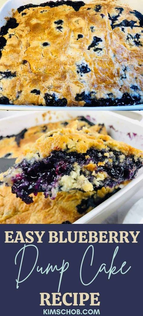 Blueberry Dump Cake, Blueberry Dump Cake Recipes, Easy Dump Cake Recipe, Blueberry Delight, Blueberry Dump Cakes, 3 Ingredient Desserts, Simple Desserts, Dump Cake Recipe, Canned Blueberries