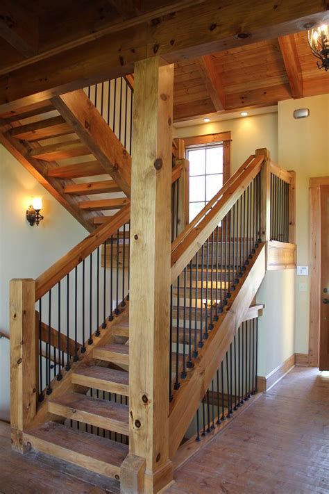 Best 5 Rustic Stairs Ideas Loft #stairs #stairsdesign #design #ideas Craftsman Staircase, Cabin Stairs, Loft Railing, Rustic Staircase, Rustic Stairs, Escalier Design, Stairway Design, Stair Case, Wood Stairs