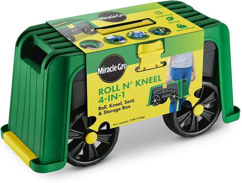 AmazonSmile: Miracle-Gro 4-in-1 Garden Stool – Multi-Use Garden Scooter with Seat – Rolling Cart with Storage Bin – Padded Kneeler and Tool storage - Accessible Gardening for All Ages + FREE Scotts Gardening Glove: Garden & Outdoor Garden Scooters, Good Gifts For Parents, Garden Wagon, Garden Kneeler, Kneeling Pad, Tool Pouch, Rolling Cart, Seat Storage, Garden Tool