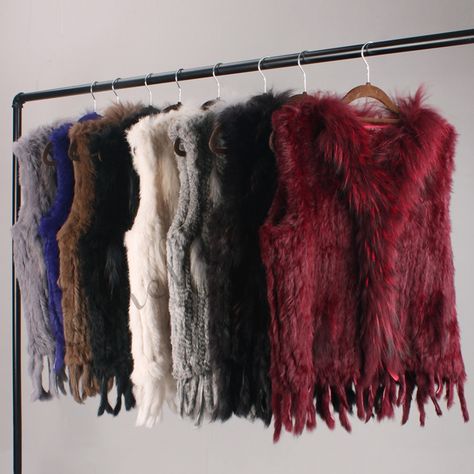 Cheap Real Fur, Buy Quality Women's Clothing Directly from China Suppliers:Ethel Anderson Real Fur Gilet Vest Good Quality Knit Real Rabbit Fur Waistcoat Tassel Raccoon Fur Collar Jacket Coat wholesale Enjoy ✓Free Shipping Worldwide! ✓Limited Time Sale ✓Easy Return. Lebanese Girls, Fur Waistcoat, Lebanon Beirut, Fur Vests, Fur Gilet, Fur Collar Jacket, Fall Winter Trends, House Shop, Skirt Shoes