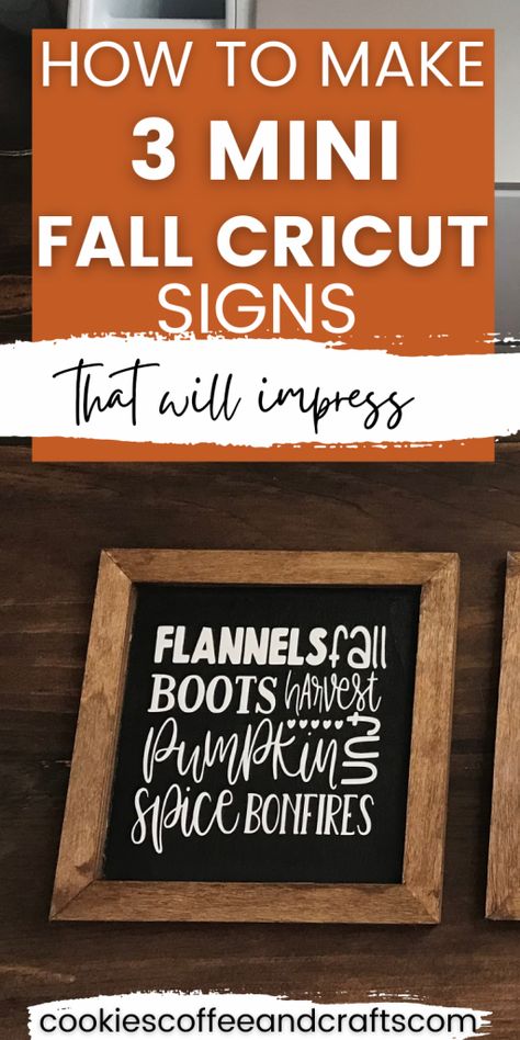 Get out your Cricut Joy and vinyl to make these super cute DIY Fall Cricut signs. These mini farmhouse styled signs are a perfect addition to your fall decorations. Fall Cricut Signs | Cricut Fall Signs | Fall Signs with Cricut | Fall Cricut Wood Signs | Fall wood signs DIY Cricut | Fall Cricut Crafts | Fall Cricut Projects | Fall Cricut decor | Fall decor with Cricut | DIY Fall decor Cricut | Cricut fall crafts Fall Cricut Projects Wood Signs, Cricut Fall Crafts, Cricut Projects Fall, Fall Cricut Crafts, Fall Decor Cricut, Cricut Wood Signs, Fall Sign Ideas, Cricut Fall Projects, Fall Signs Wooden Diy