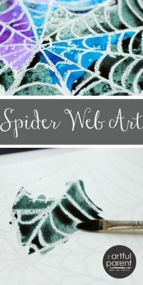 Spider Web Art, Watercolor Resist, Lasso The Moon, Halloween Kunst, Halloween Preschool, Homeschool Art, Halloween Crafts For Kids, Art Halloween, Activity For Kids