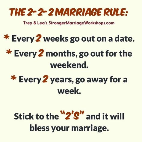 The 2-2-2 Marriage Rule | Marriage rules, Future boyfriend quotes, Dating quotes 2/2/2 Rule Marriage, 222 Rule For Marriage, Marriage Activities, Separation Marriage, Future Boyfriend Quotes, Lasting Marriage, Marriage Rules, Counseling Quotes, Marriage Inspiration