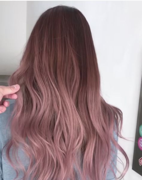 Ash Pink Hair Color, Dusty Pink Balayage, Smokey Pink Hair, Milktea Brown Hair Color, Pinkish Brown Hair, Pinkish Hair, Brown Hair Tones, Dusty Rose Hair, Dusty Pink Hair