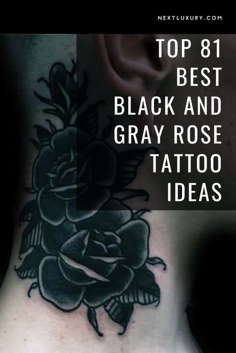 Aside from the timeless red rose tattoo, black and gray rose tattoos are arguably the most recognizable tattoos across all styles of rose related body art. Black And Grey Roses Tattoo Design, Black Rose Tattoos Men, Black And Grey Rose Tattoo Realistic, Black Rose Tattoos For Women, Cover Up Tattoos For Men Shoulder, Blacked Out Rose Tattoo, Black Rose Tattoo Coverup, Black And Gray Flower Tattoo, Black Roses Tattoo