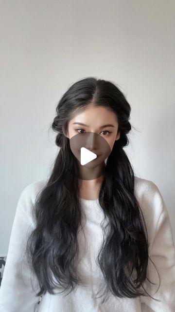 Asian Cute Hairstyles, Japanese Woman Hairstyle, Easy Korean Hairstyles, Long Asian Hairstyles, Loose Pigtails, Cute Bangs Hairstyles, Hairstyle Long Straight Hair, Cute Japanese Hairstyles, Classy Updo Hairstyles