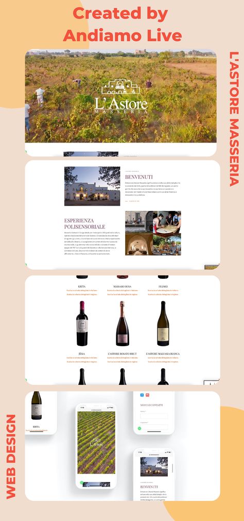 L'Astore Masseria is an award winning Southern Italy based organic winery. Our job was to create a brand new website for them that would showcase their wide range of products along with their history, hotel and cooking school. We went for a clean and modern look while also staying true to their style. Check out more at andiamolive.com Italian Winery, South Of Italy, The Deep South, Organic Wine, Create A Brand, Deep South, Portfolio Web Design, In The Deep, Southern Italy