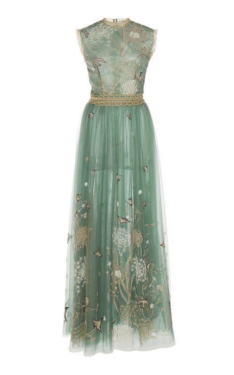 Click product to zoom Green Tulle Maxi Dress, Embroidered Dress Formal, Green Embroidered Dress, Floral Green Dress, Gown Green, Embroidered Tulle Dress, Designer Gown, Alex Perry, Dress Tulle