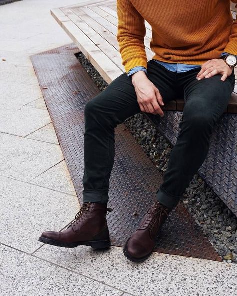 Combat Boots Outfit Men, Brown Boots Outfit Men, Dark Brown Boots Outfit, Brown Combat Boots Outfit, Brown Boots Outfit, Combat Boot Outfit, Outfit Botas, Boots Outfit Men, Brown Combat Boots