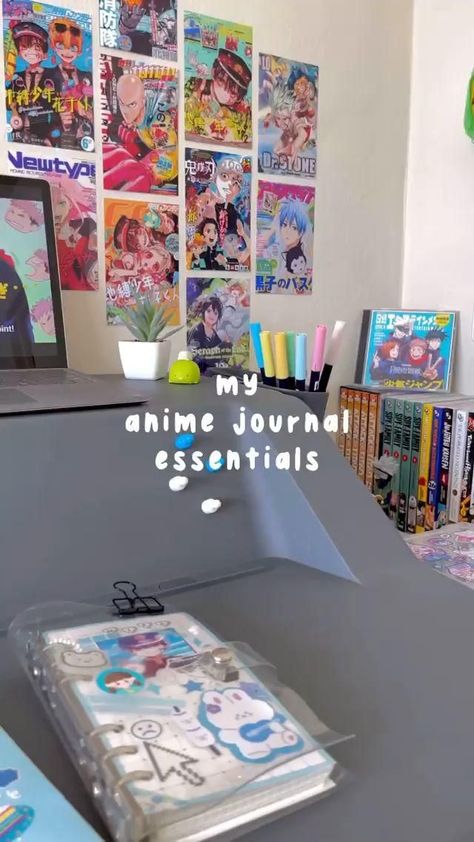 Anime Room Decor Diy, Journal Lettering Ideas, Bullet Journal Lettering, Ideas Journal, Video Anime, Journal Lettering, Anime Journal, Lettering Ideas, Anime Canvas Art