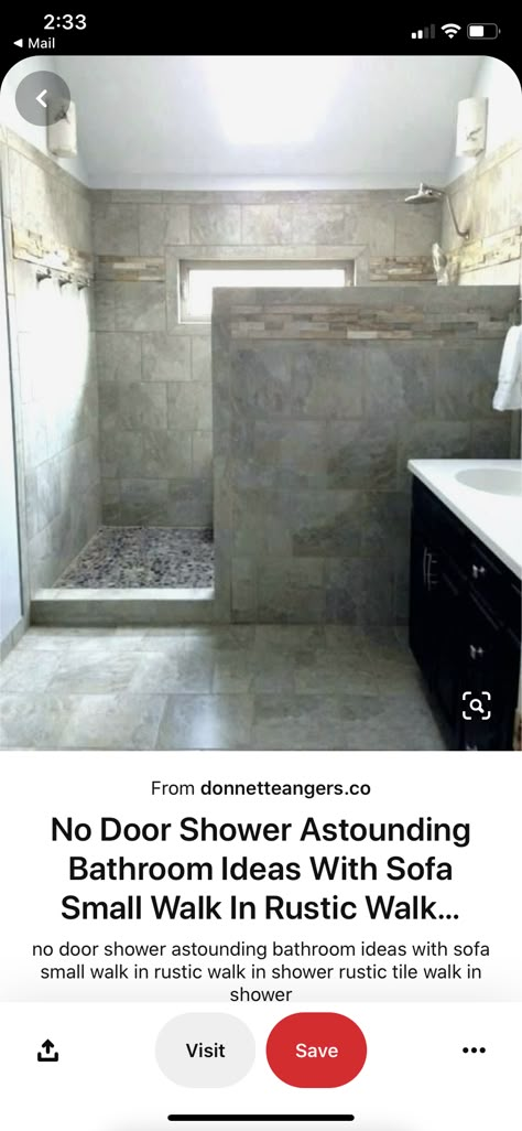 Doorless Showers Walk In Master Bath With Bench, Walk In Showers No Doors No Glass Half Walls, Tile Shower With No Door, Tile Shower Ideas Walk In Half Wall, Shower Remodel With Half Wall, Walk In Shower Half Wall No Door, Walk In Shower Next To Vanity, Private Shower Master Bathrooms, Master Bath Shower Ideas Walk In Tile Half Walls