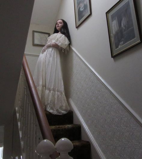 Creepy Staircase, Country Coquette, Core Dresses, Australian Gothic, Pink Coffin, White Flowy Dress, Never Been Loved, Ethel Cain, Broken Doll